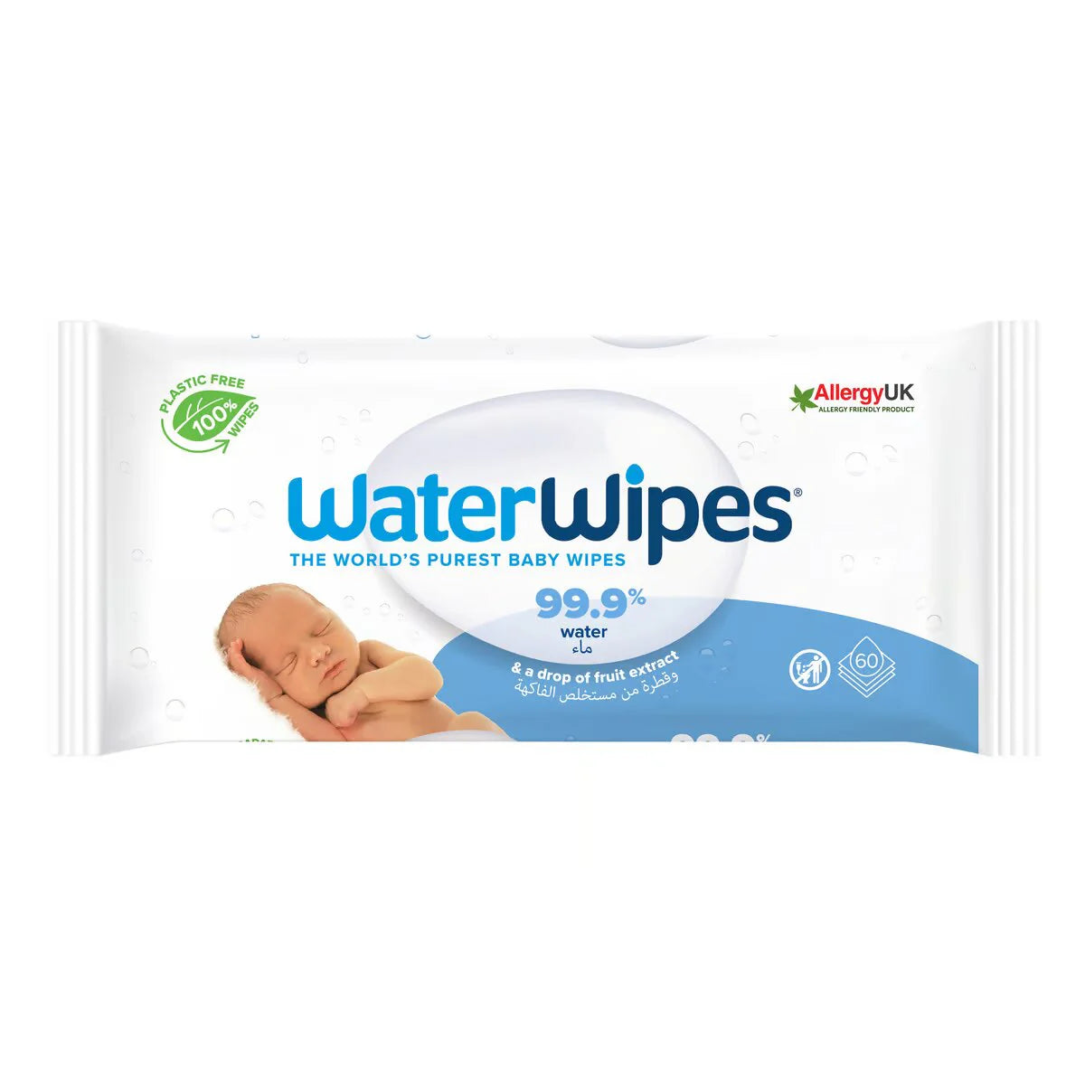 Water Wipes Fruit Extract Baby Wipes 60 pcs