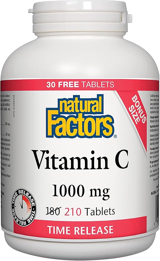 Natural Factors Vitamin C 1000mg Time Release bonus size 210 tablets
