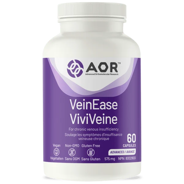AOR VeinEase circulatory health supplement with 60 vegan capsules