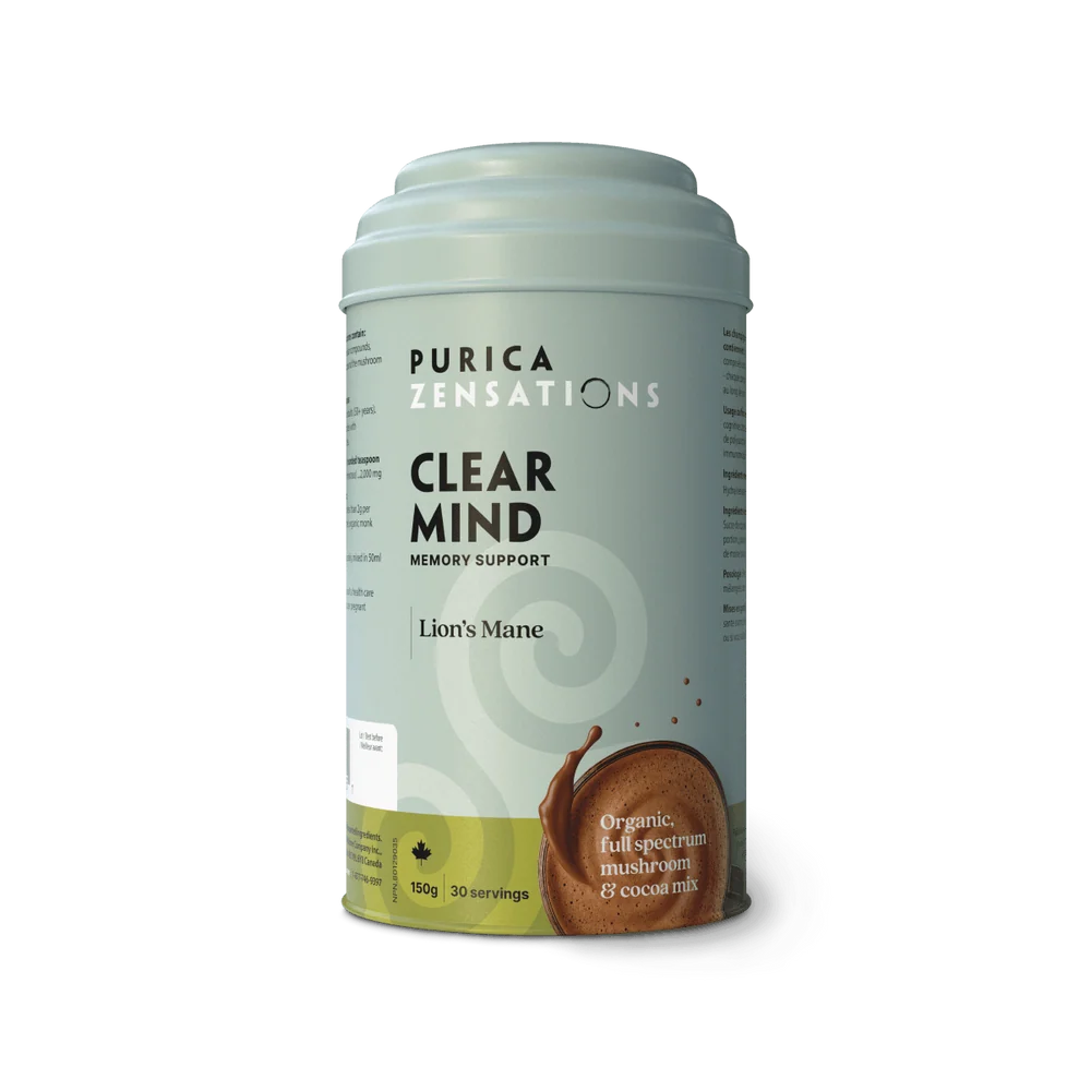 PURICA Zensations Clear Mind Lion’s Mane organic full-spectrum mushroom and cocoa mix 150 g