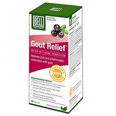 Bell Lifestyle Gout Relief herbal supplement with 60 capsules