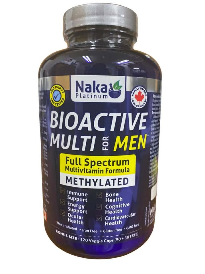 Naka Platinum BioActive Multi for Men – Full Spectrum Methylated Multivitamin – 120 Veggie Caps