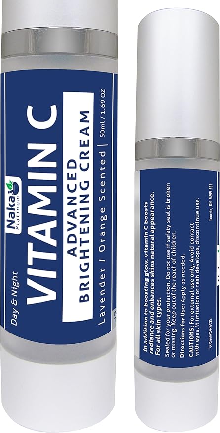 Naka Platinum Vitamin C Advanced Brightening Cream lavender orange 50 ml skincare bottle