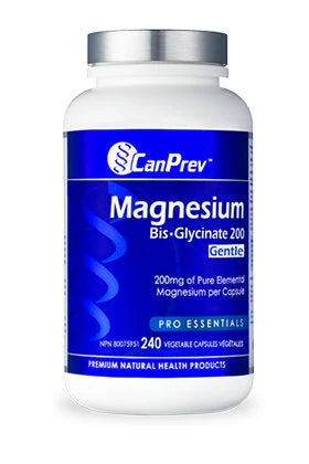 CanPrev Magnesium Bis-Glycinate 200 supplement bottle on a white background