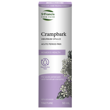 St. Francis Herb Farm Crampbark Viburnum opulus tincture for menstrual cramp support 50 mL