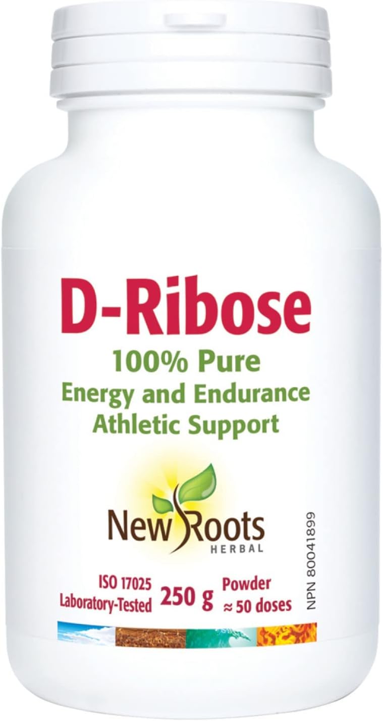 New Roots Herbal D-Ribose Powder - Pure 250g Supplement for Enhanced Athletic Performance, Sustained Energy & Metabolism Support, Supports ATP Production for Energy Recovery & Endurance Boosting.