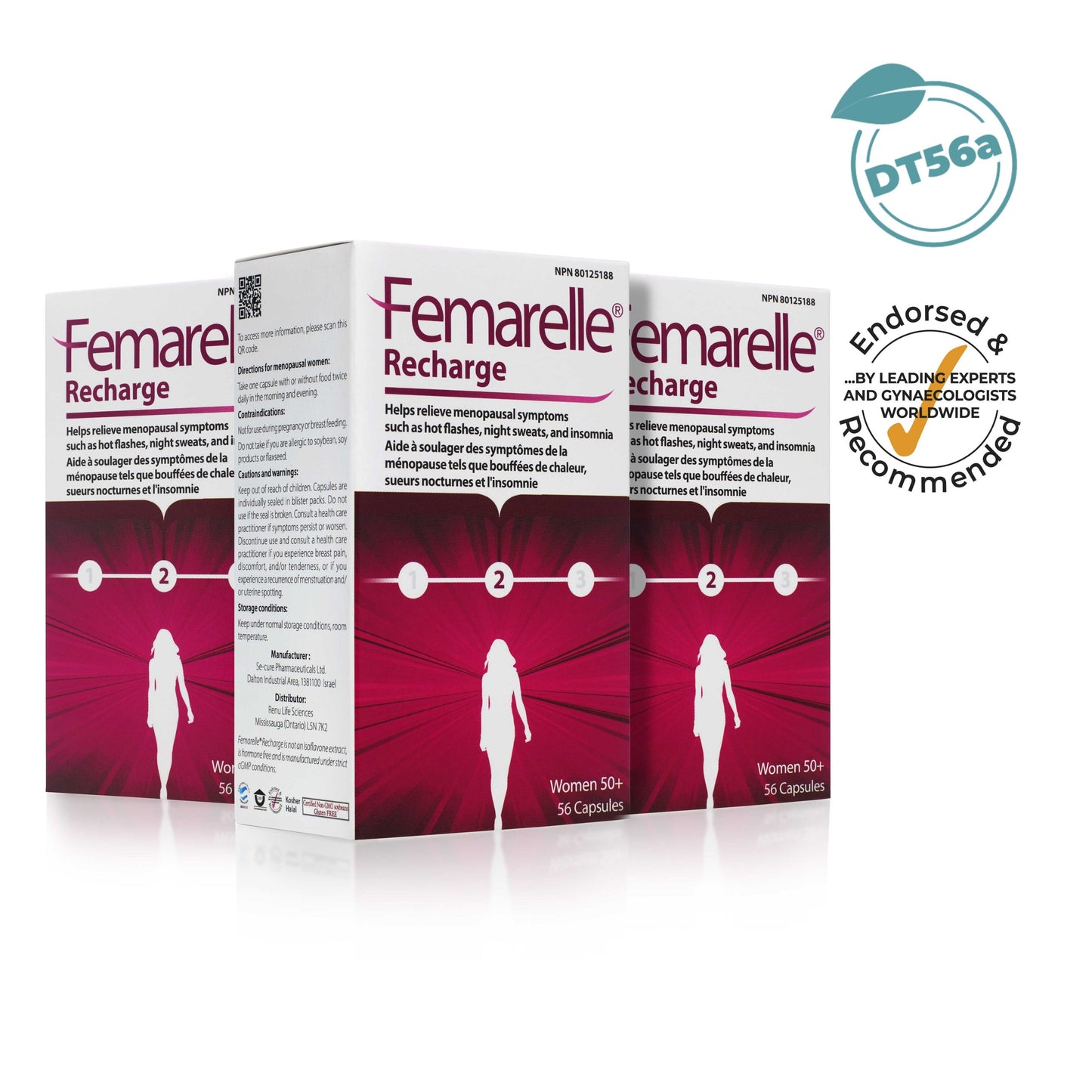 Femarelle Recharge menopause support supplement for women 50 plus 56 capsules