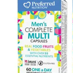 Preferred Nutrition Complete Multi 60 vegetarian capsules for daily nutrition with real food fruits and vegetables