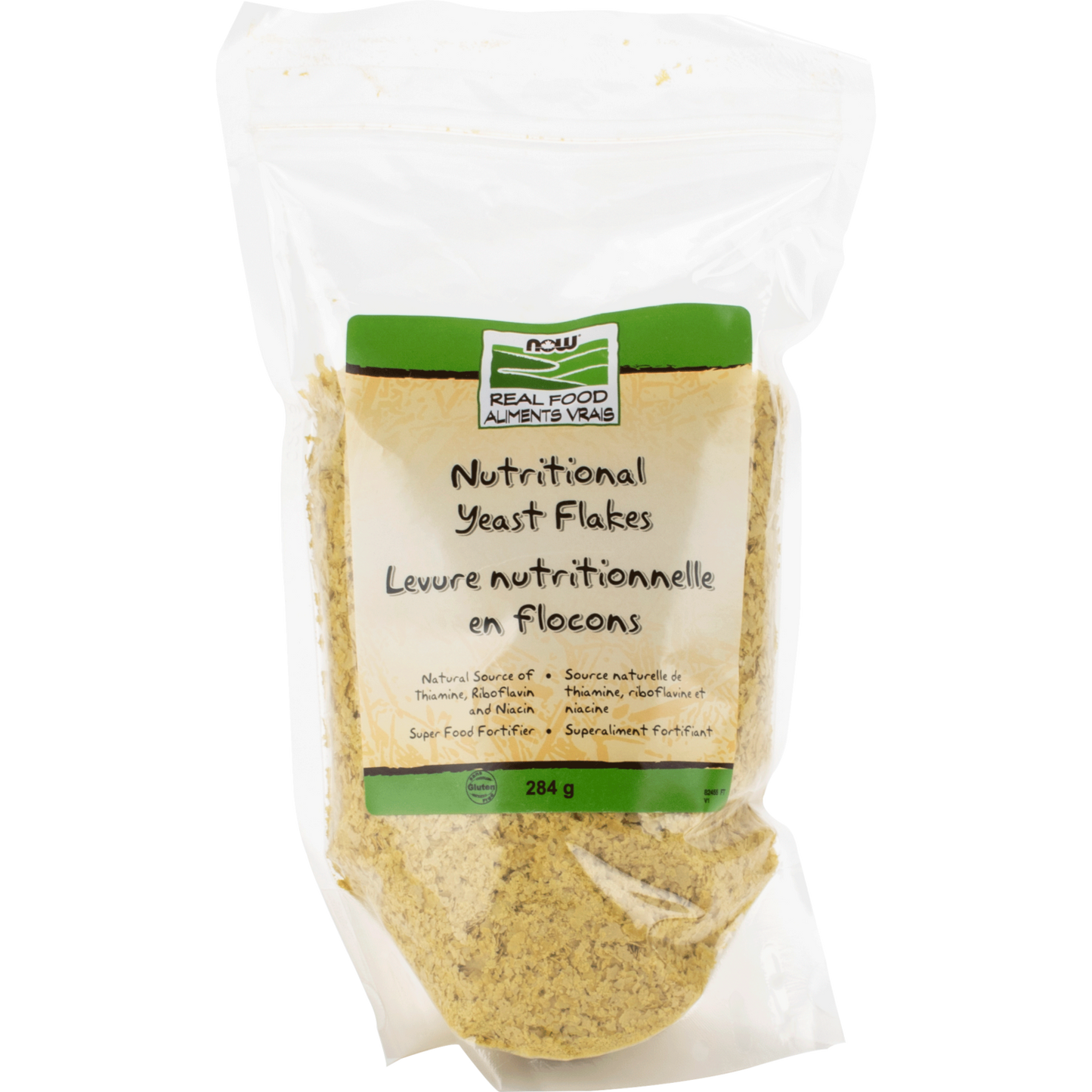 NOW nutritional yeast flakes 284 g bag plant based B vitamin rich food