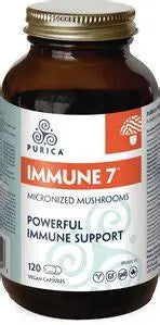 Purica Immune 7 Micronized Mushrooms 120 vegan capsules bottle for powerful immune system support