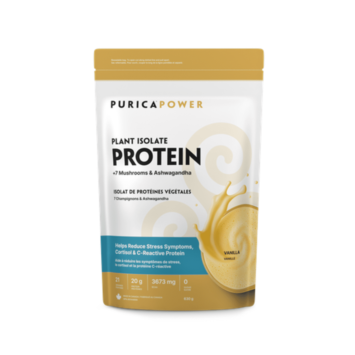 PURICA Power Plant Isolate Protein vanilla with 7 mushrooms and ashwagandha 630 g