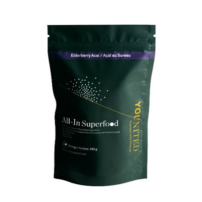 Younited All In Superfood elderberry acai plant based superfood powder 299 g pouch