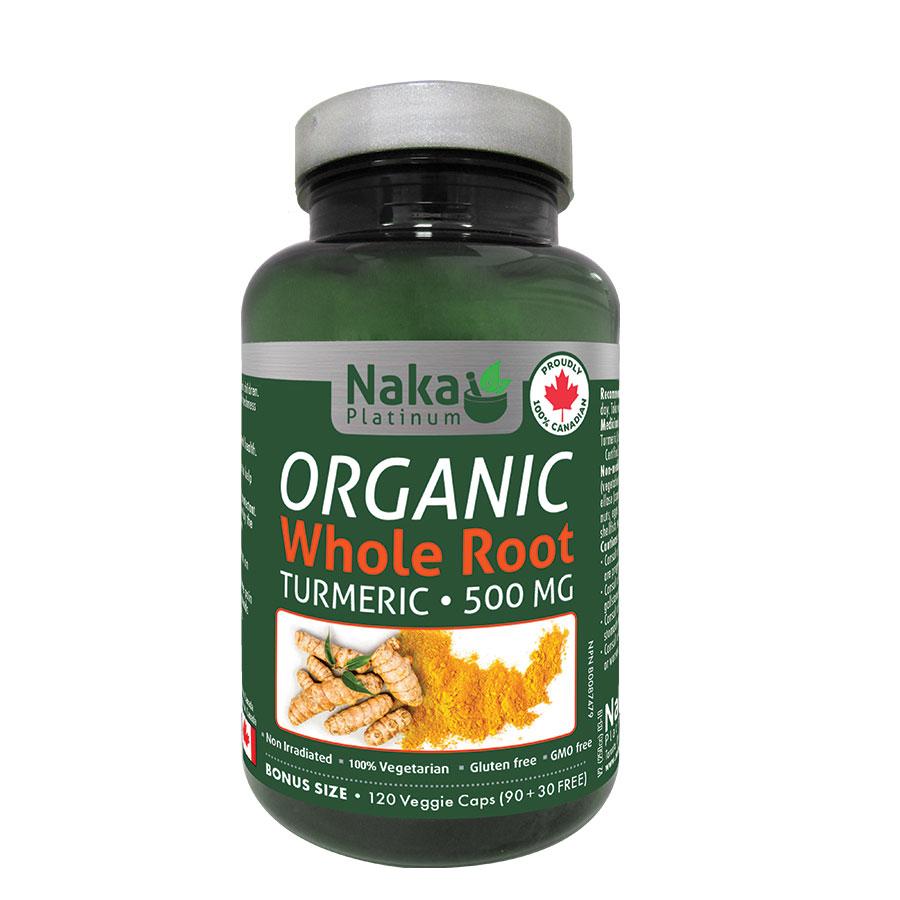 (Bonus Size) Platinum Organic Whole Root Turmeric - 120 vcaps