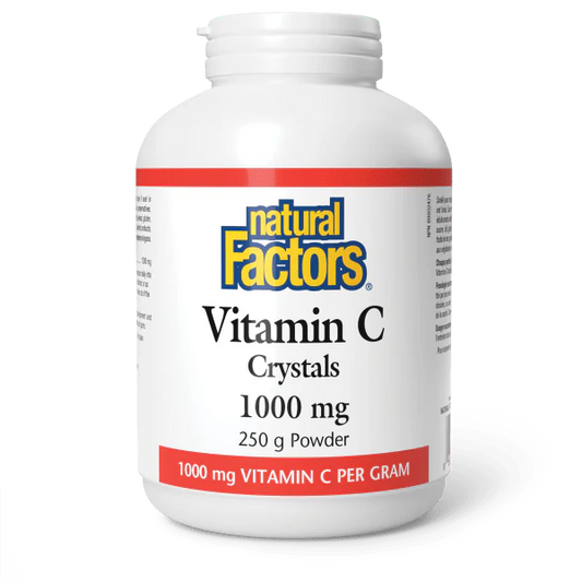 Natural Factors Vitamin C Crystals 1000 mg powder 250 g container for immune and antioxidant support