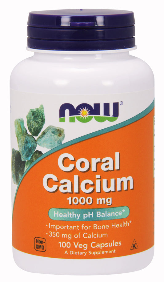 NOW Supplements, Coral Calcium 1,000 mg, Bone Health*, Healthy pH Balance*, 100 Veg Capsules