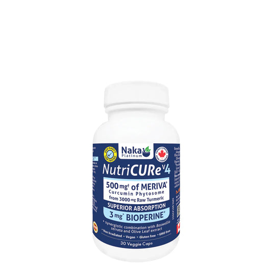 Naka Platinum NutriCURE V4 – 30 Veggie Caps with Meriva Curcumin, Boswellia & Bioperine for Inflammation and Joint Support