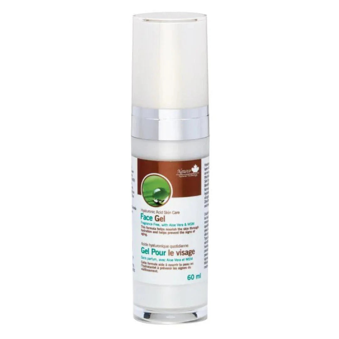 Newco Hyaluronic Acid Face Gel 60 ml bottle for skin hydration and anti-aging support
