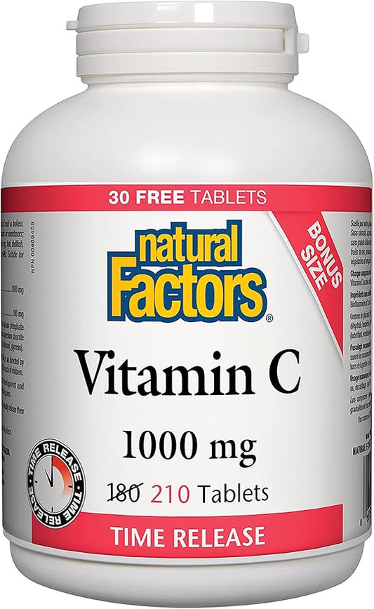 Natural Factors Vitamin C 1000mg Time Release bonus size 210 tablets