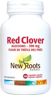 New Roots Herbal Red Clover Blossoms 390mg herbal supplement with 100 vegetable capsules