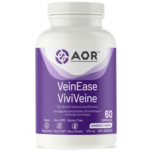 AOR VeinEase circulatory health supplement with 60 vegan capsules