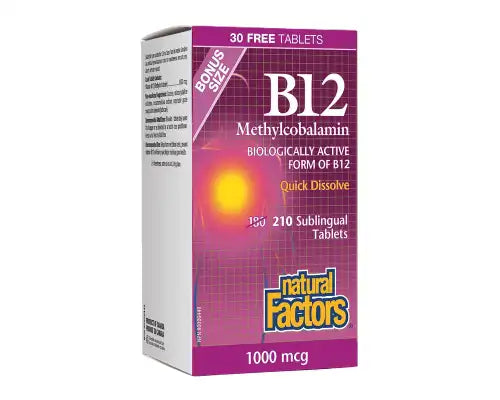 Natural Factors Methylcobalamin 1000 mcg B12 210 sublingual tablets