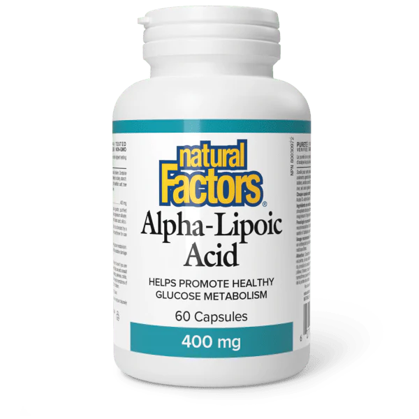 Natural Factors Alpha-Lipoic Acid 400 mg – 60 Capsules – Antioxidant Support
