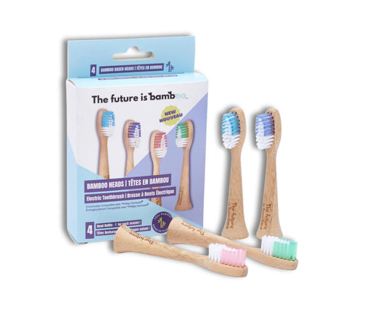 The Future is Bamboo bamboo-based electric toothbrush replacement heads compatible with Philips Sonicare 4 pack