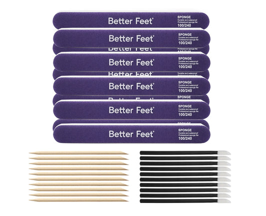 Better Feet professional purple sponge nail files 100/240 grit with manicure accessories