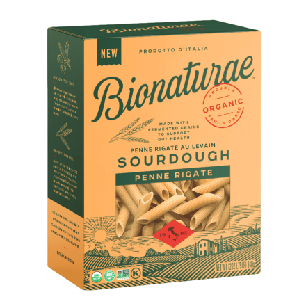 Bionaturae Organic Sourdough Penne Rigate – 340g Box of Italian Pasta Made with Fermented Grains
