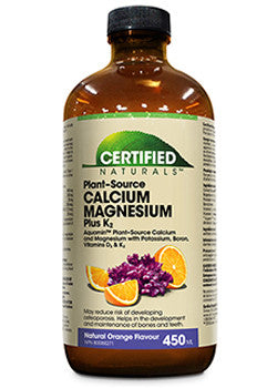 Certified Naturals Calcium Magnesium Plus K2 Liquid | 450ml Natural Orange Flavour