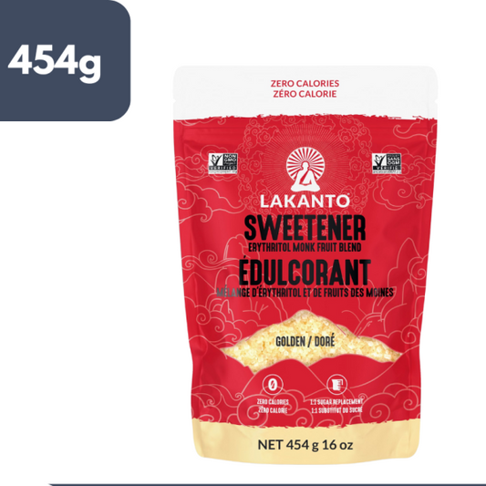 Lakanto Golden monk fruit and erythritol sweetener zero calorie sugar replacement 454 g