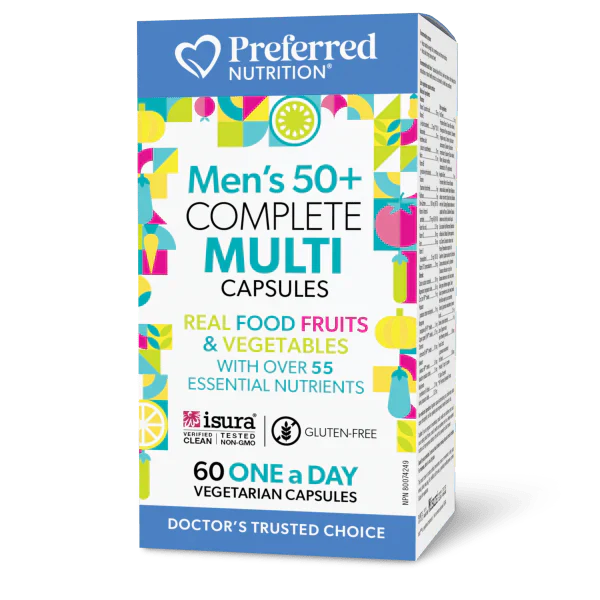 Preferred Nutrition Complete Multi 60 vegetarian capsules for daily nutrition with real food fruits and vegetables