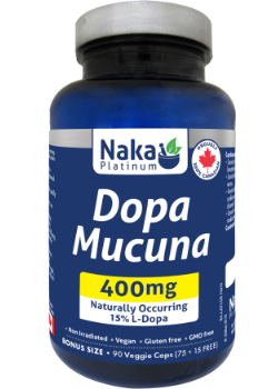 Dopa Mucuna 400mg 90 vegetable capsules bottle for mood and brain support supplement