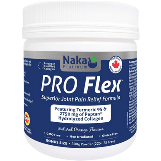 Naka Pro Flex Powder joint support supplement in white container for mobility and pain relief