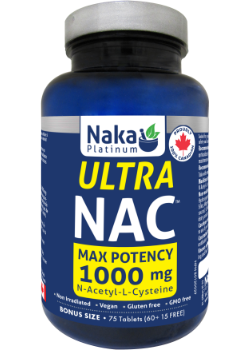 Naka Ultra NAC Max Potency 1000 mg 150 tablets bottle for antioxidant and liver support