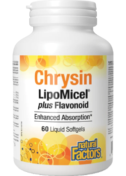 Natural Factors Chrysin LipoMicel Plus Flavonoid enhanced absorption supplement 60 liquid softgels