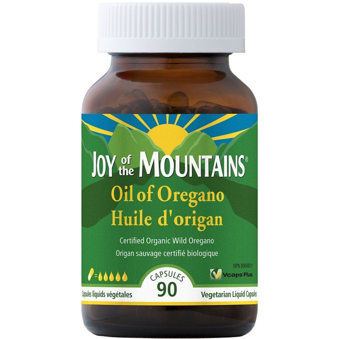 Joy of the Mountains Oil of Oregano 90 capsules bottle for immune and antioxidant support