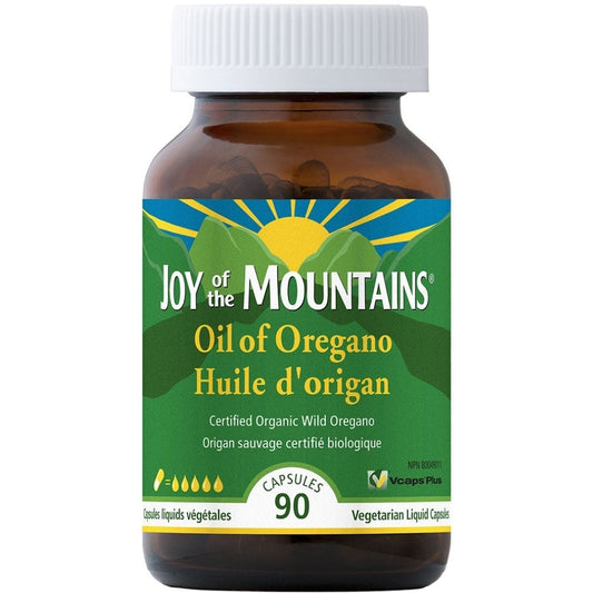 Joy of the Mountains Oil of Oregano 90 capsules bottle for immune and antioxidant support