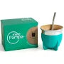 Teal Mate Pampa yerba mate cup with stainless steel bombilla