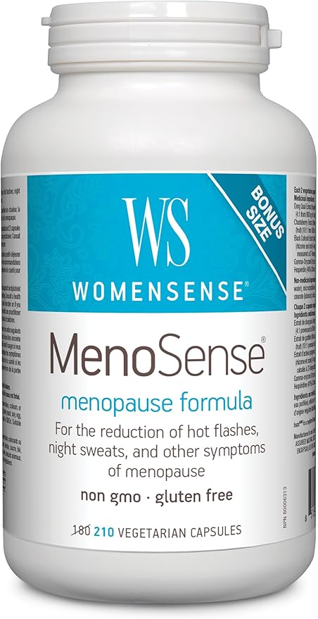 WomenSense MenoSense menopause formula bonus size 210 vegetarian capsules supplement bottle