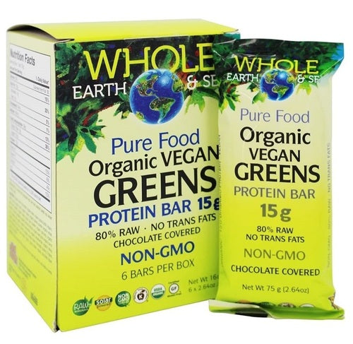 Natural Factors Whole Earth and Sea Organic Vegan Greens Protein Bar 15g